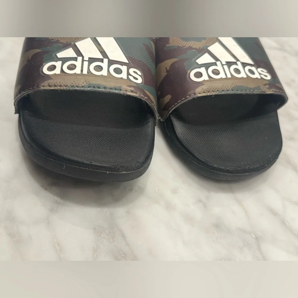 Adidas Camouflage 13K Black Slides Sandals boys kids size 13 camo slip on shoes